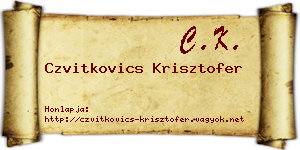 Czvitkovics Krisztofer névjegykártya